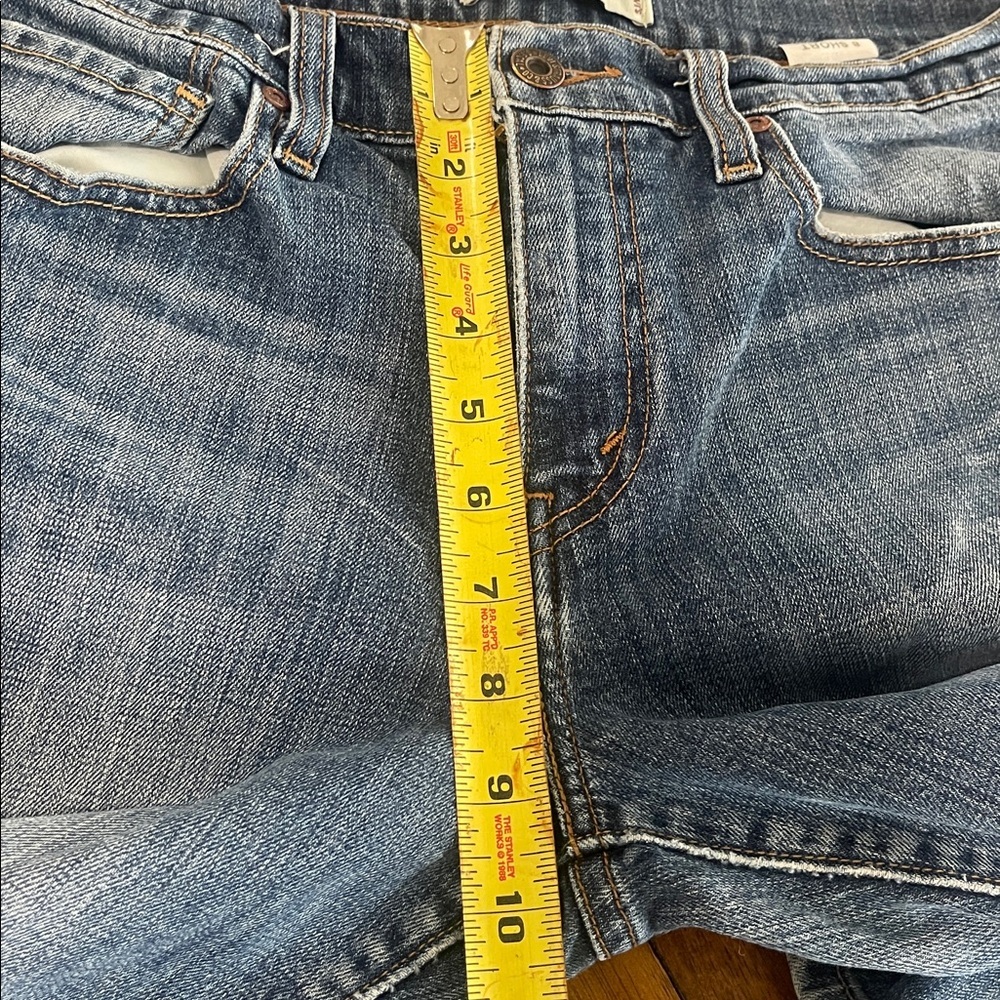 Vintage Levi’s 515 boot cut blue denim jeans size 8 short mid rise distressed 8p - Picture 14 of 16